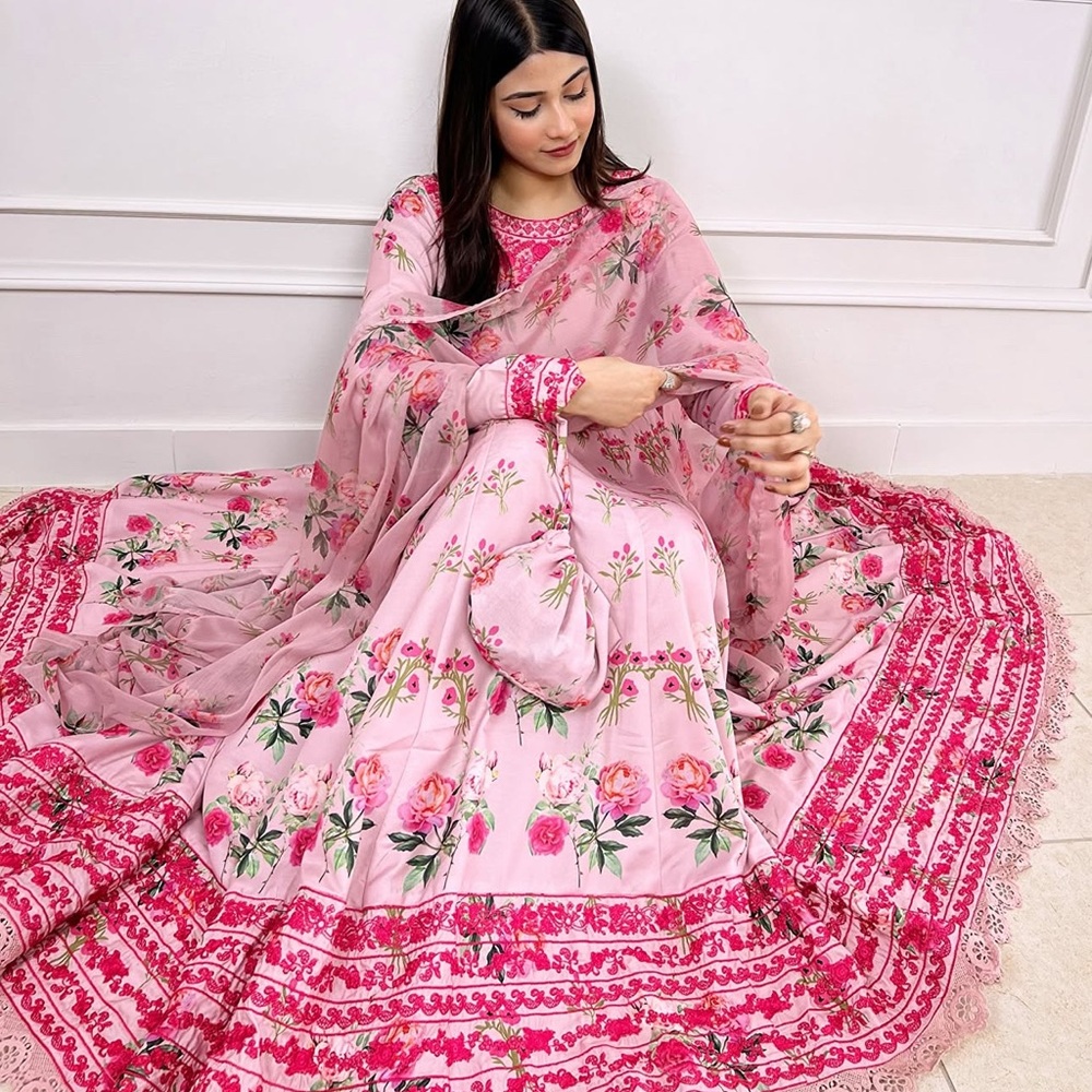 Floral Pink Traditional Dress